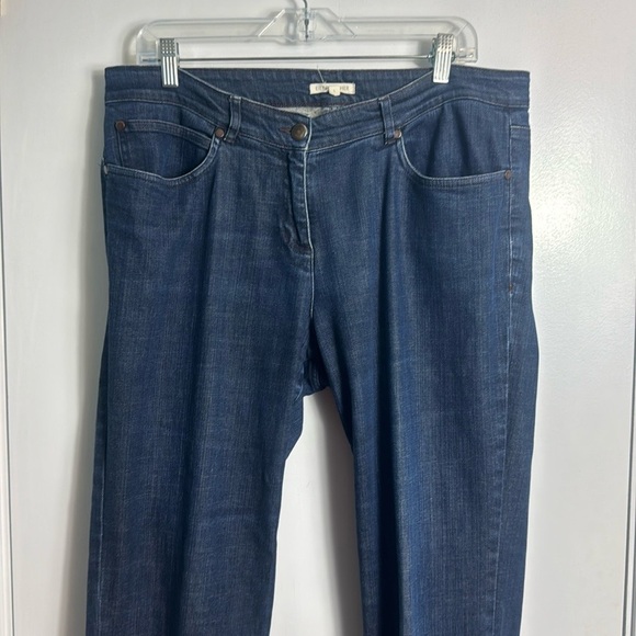 Eileen Fisher Straight Leg Stretchy Cotton Jeans Size Large - Picture 2 of 12